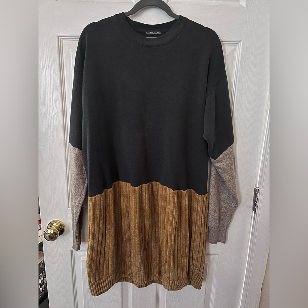 Stylish Colorblock Long Sleeve Dress